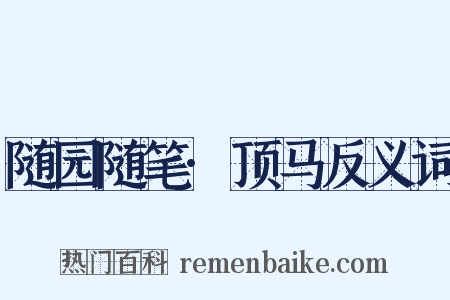 随园随笔·顶马反义词是什么意思的图片